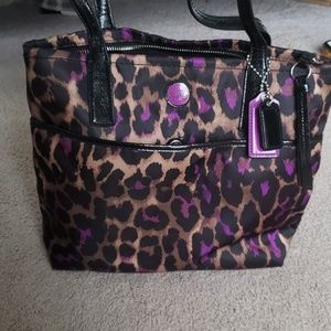 Leopard print coach bag